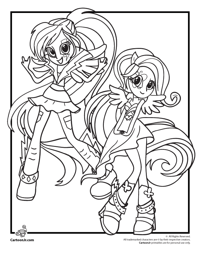 Fluttershy My Little Pony Coloring Pages Rainbow Dash