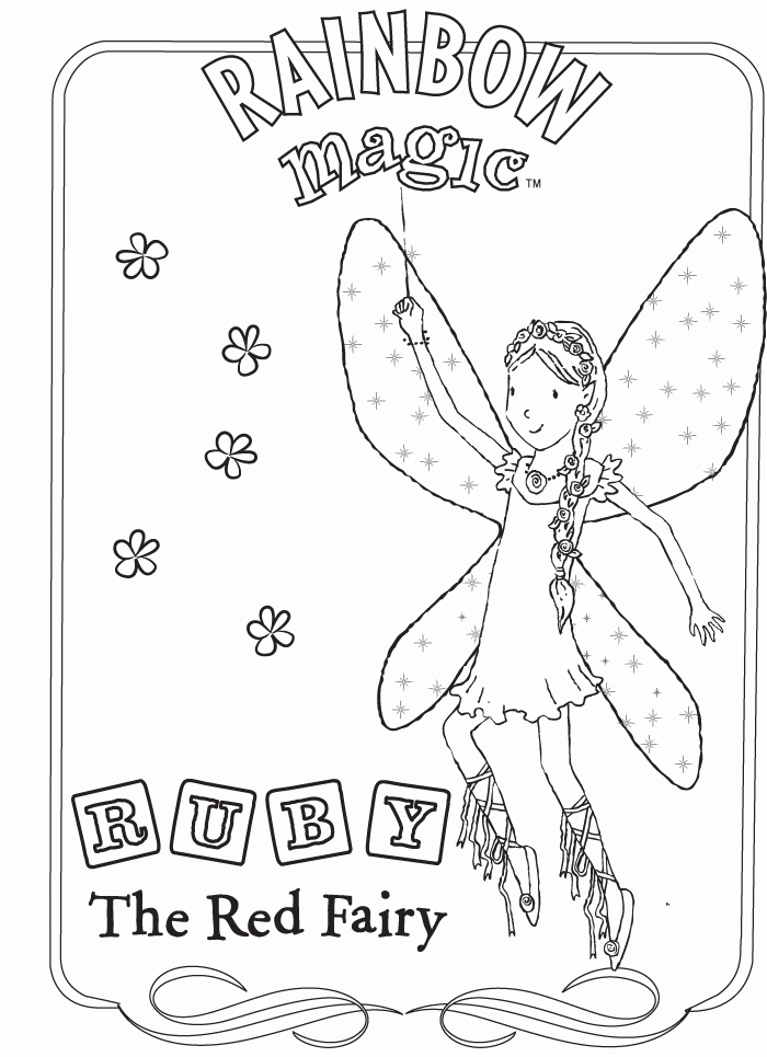 Printable Rainbow Magic Fairy Coloring Pages