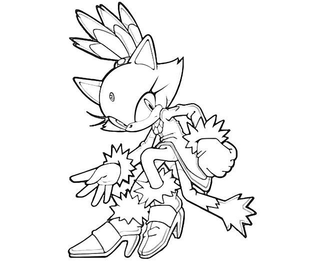 Blaze Cat Sonic Coloring Pages