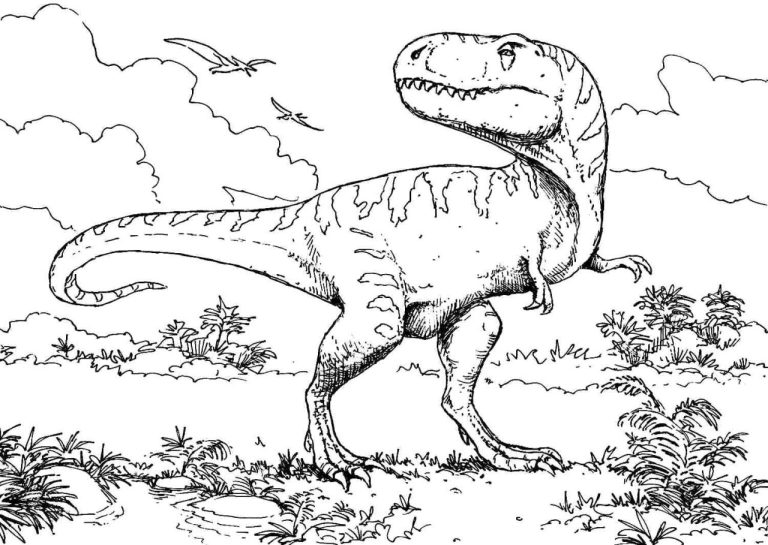 T Rex Dinosaur Coloring Sheets