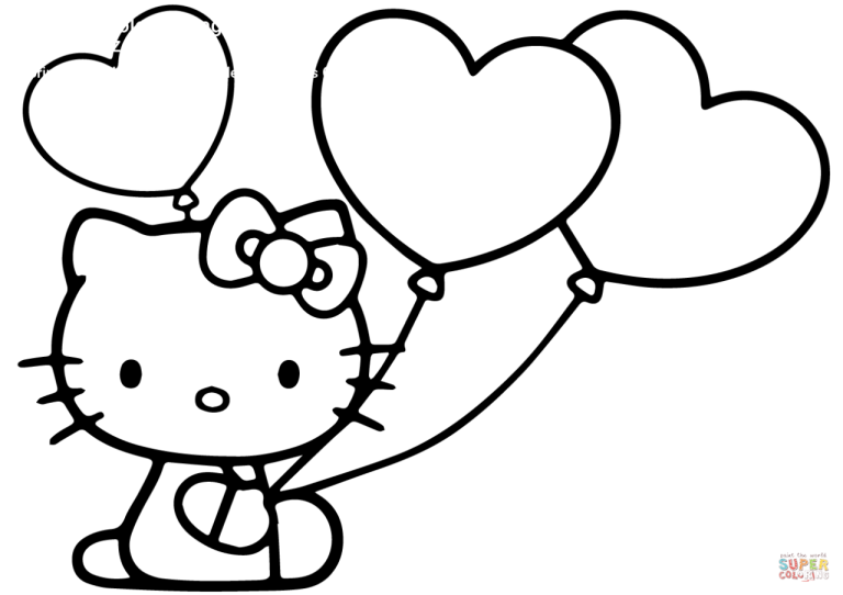 Princess Rainbow Hello Kitty Coloring Pages