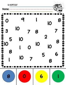 Number Identification Counting Preschool Math Worksheets
