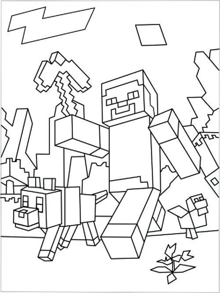 Easy Coloring Pages For Boys Minecraft