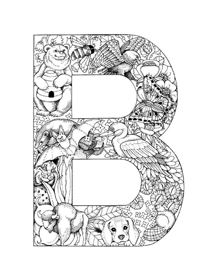 Letter Alphabet Coloring Pages For Adults