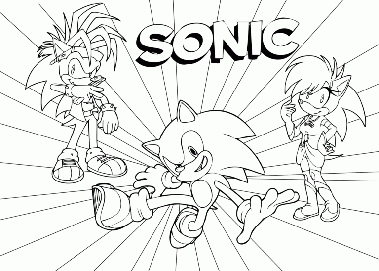 Full Page Free Printable Sonic Coloring Pages