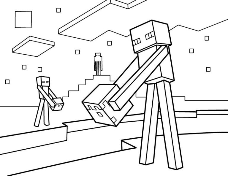 Zombie Halloween Minecraft Coloring Pages