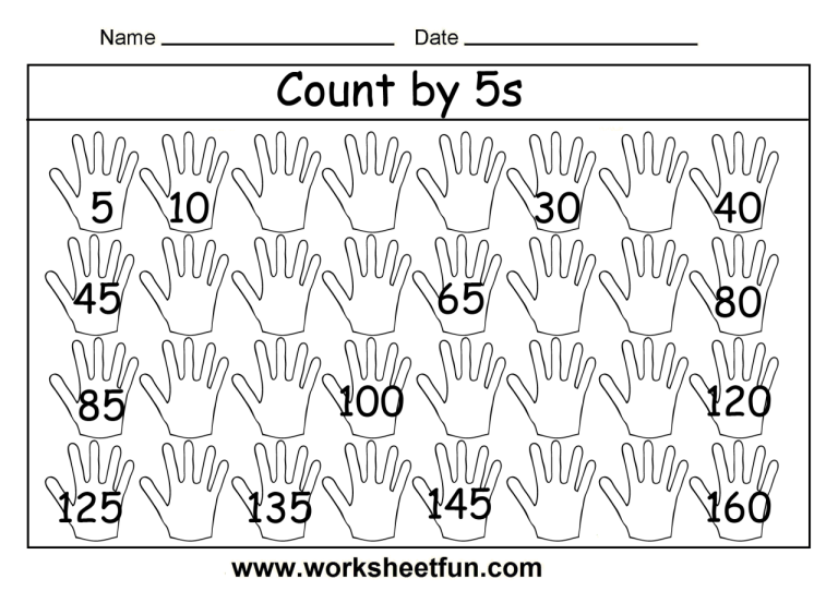 Skip Counting Counting Kindergarten Math Worksheets
