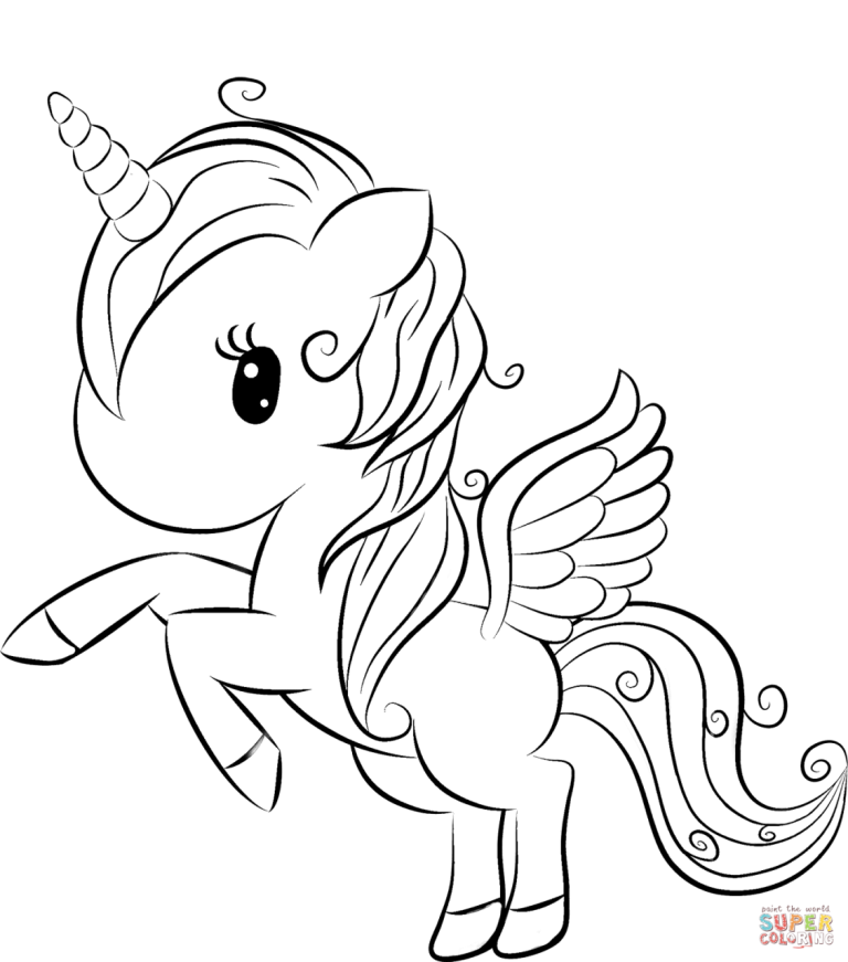 Unicorn Cute Animal Coloring Pages