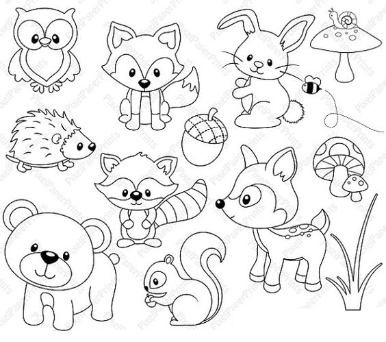 Woodland Animal Coloring Pages Free