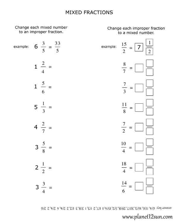 Fractions Worksheets Grade 6 Pdf With Answers