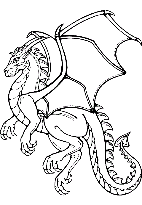 Simple Dragon Coloring Pages For Kids