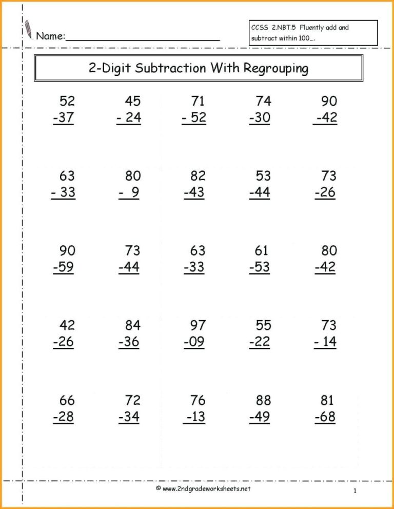 Printable 3 Digit Addition Worksheets For Grade 2
