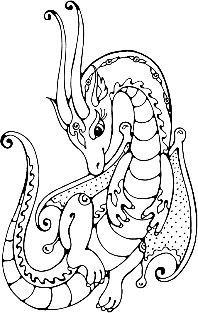 Realistic Dragon Coloring Pages For Kids