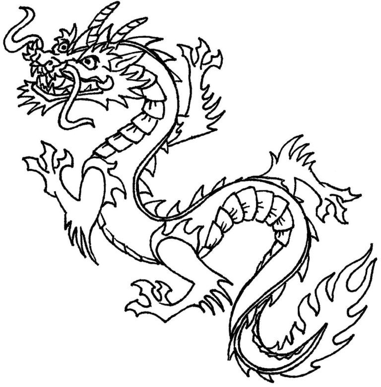 Chinese Dragon Coloring Pages Free