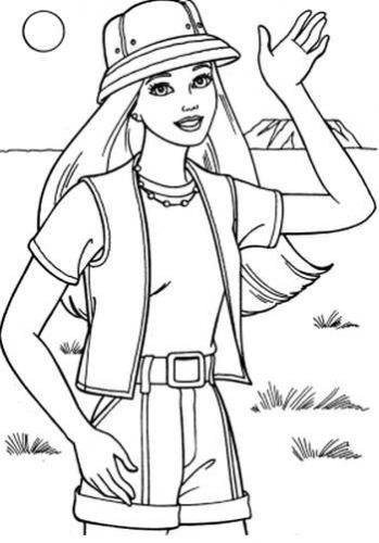 Summer Beach Barbie Coloring Pages
