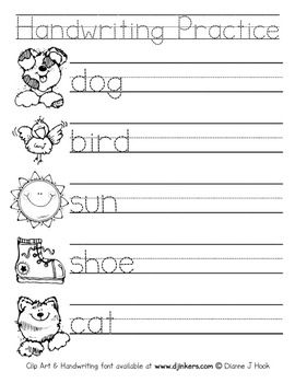 Printable Handwriting Worksheets For Kindergarten Pdf