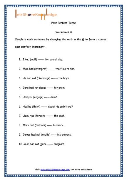 English Worksheets For Grade 4 With Answers Pdf