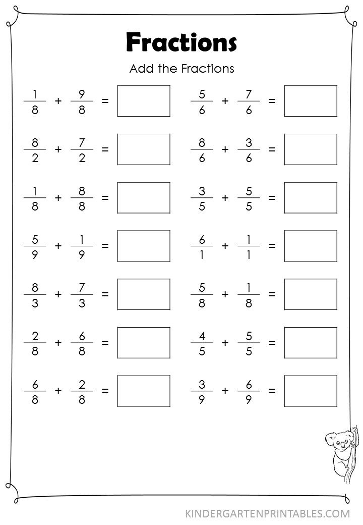 Adding And Subtracting Fractions Worksheets Pdf