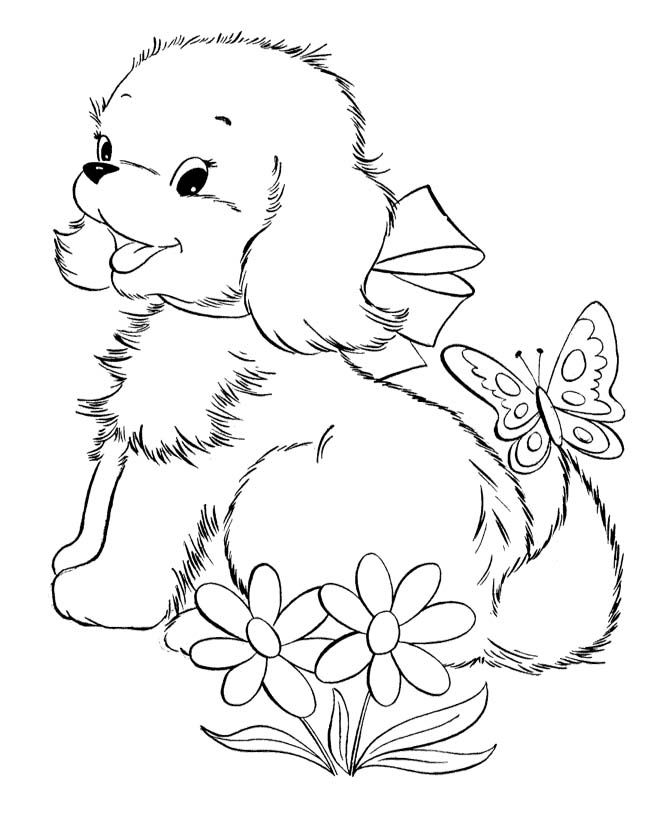 Cute Coloring Pages For Kids Dog