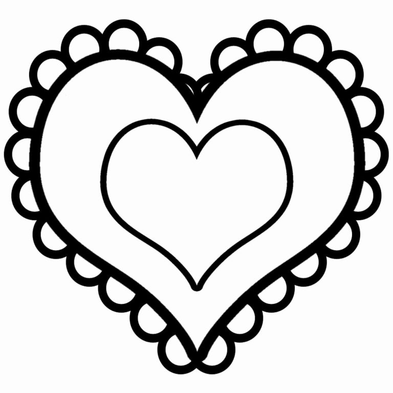 Printable Cute Heart Coloring Pages