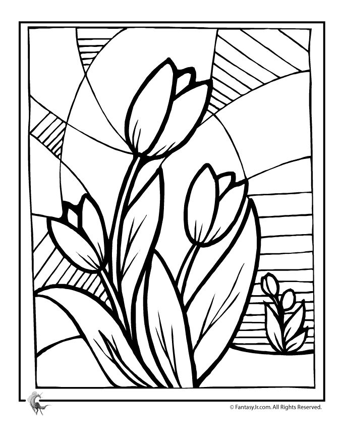 Easy Spring Coloring Pages For Adults