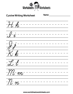 3rd Grade Free Printable Cursive Handwriting Worksheets