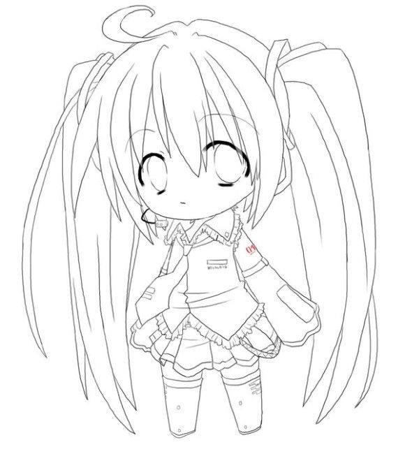 Easy Anime Coloring Pages For Kids