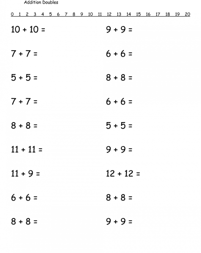 Beginner Printable 1st Grade Math Worksheets Pdf