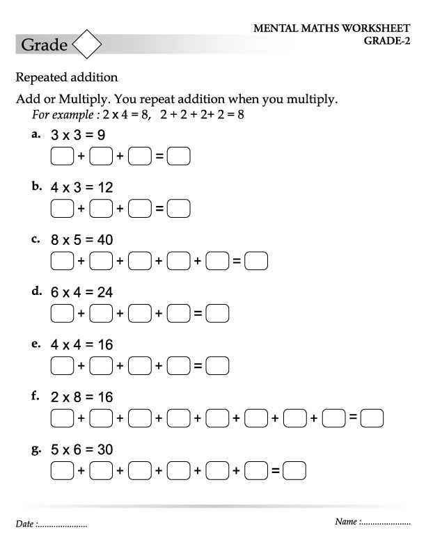 Multiplication As Repeated Addition Worksheets With Pictures