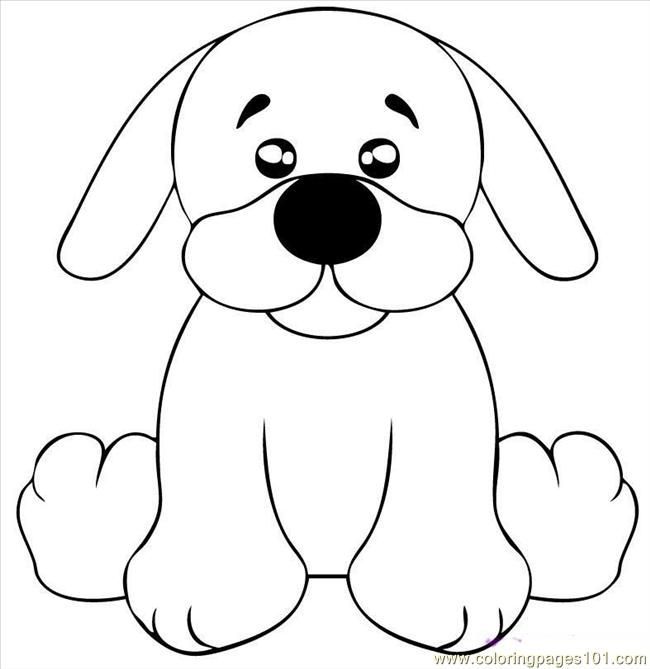 Simple Easy Puppy Coloring Pages