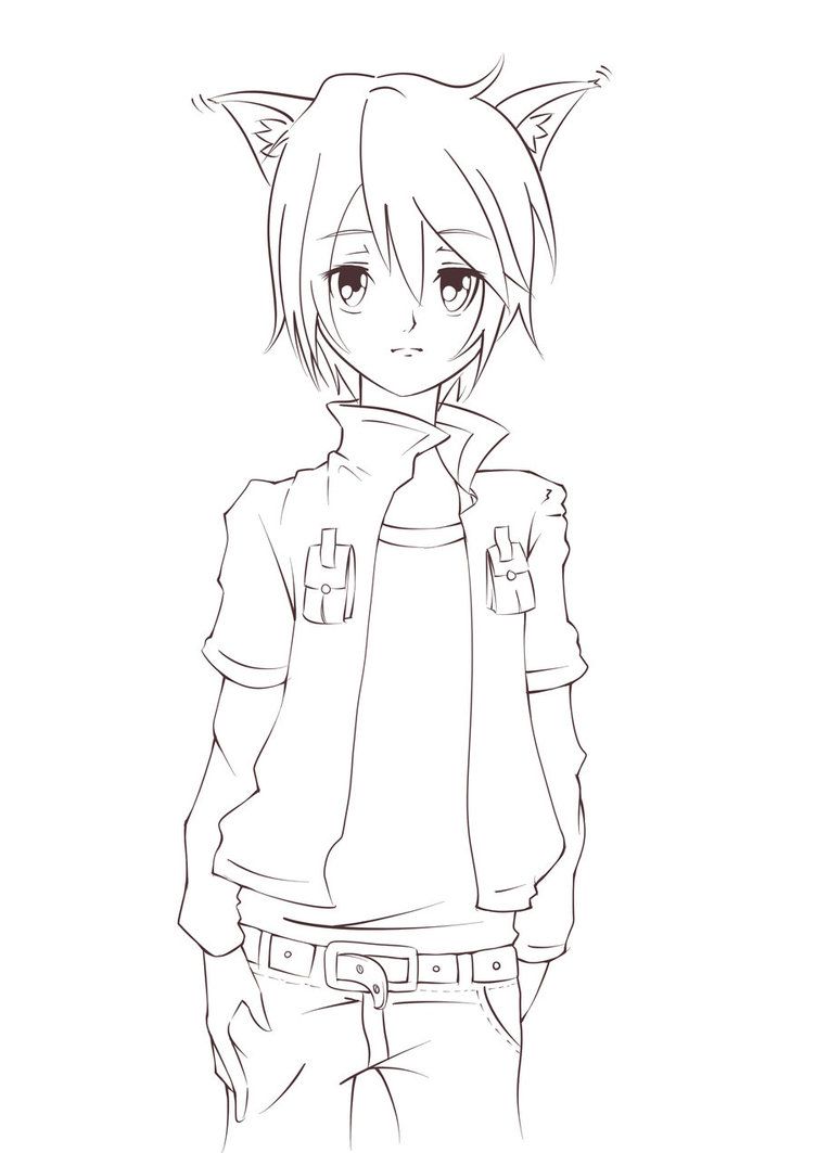 Cute Anime Coloring Pages Boy