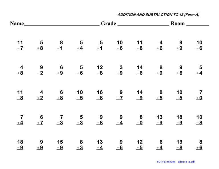 2nd Grade 1st Grade Free Printable Math Worksheets