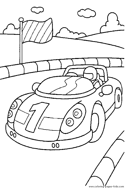 Preschool Race Car Coloring Pages