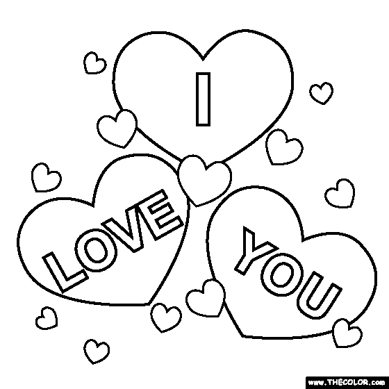 Cute Love Heart Coloring Pages