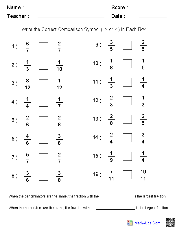 Equivalent Fractions Worksheets Grade 6 With Answers