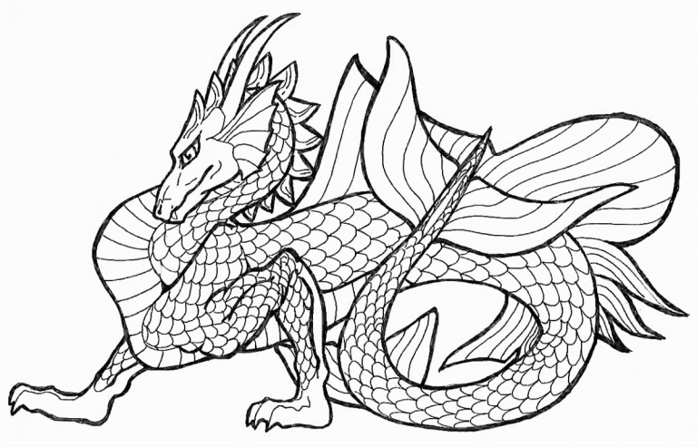 Realistic Dragon Coloring Pages Printable