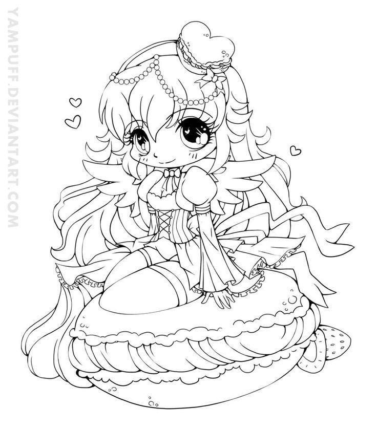 Chibi Anime Coloring Pages Easy
