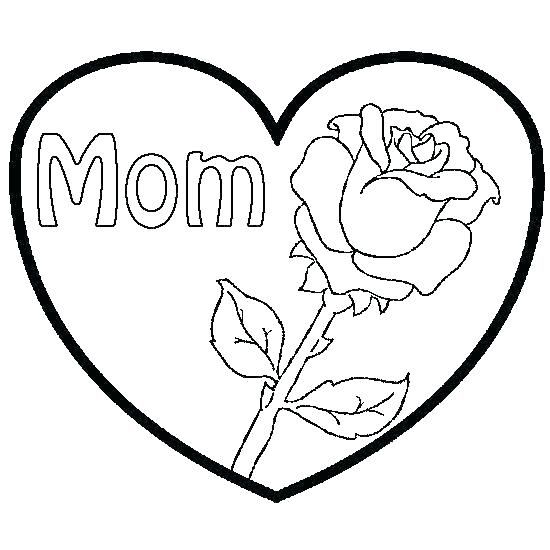 Love Heart Rose Coloring Pages