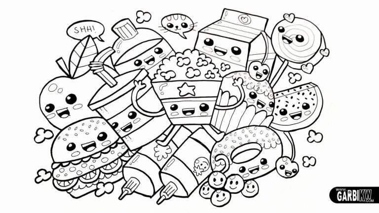 Cute Coloring Pages For Kids Food