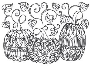 Patterned Pumpkin Coloring Pages For Adults