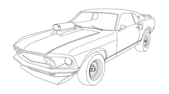 Mustang Car Coloring Pages For Adults