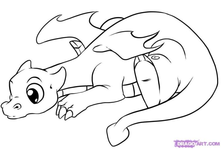 Simple Fire Dragon Coloring Pages