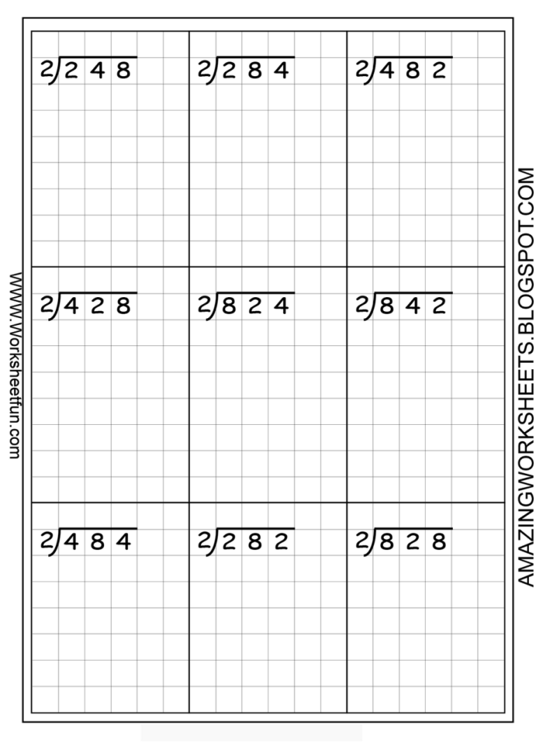 Free Printable Long Division 4th Grade Math Worksheets