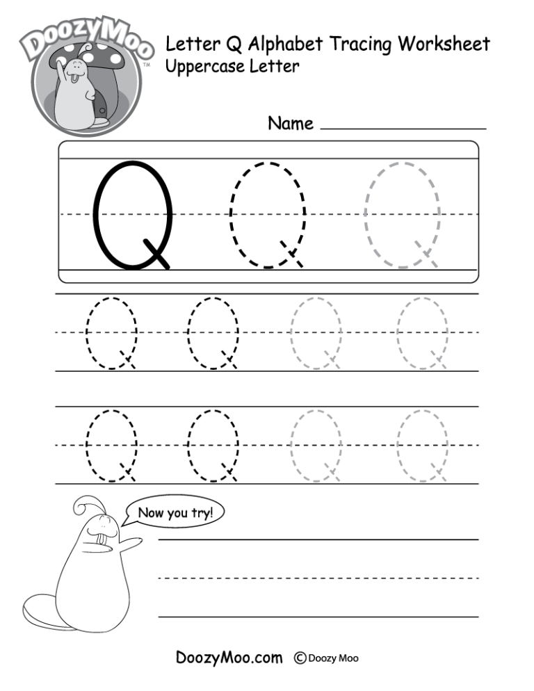 Tracing Big Letters Worksheets
