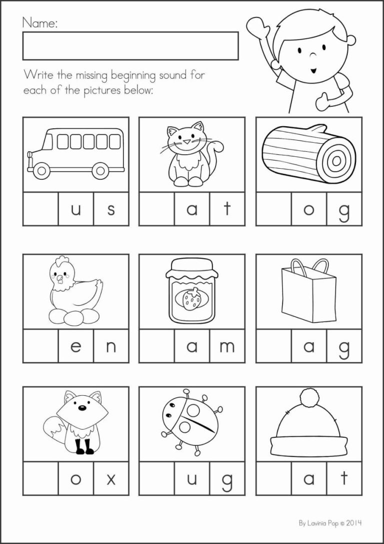 Early Childhood Beginner Phonics Worksheets For Kindergarten