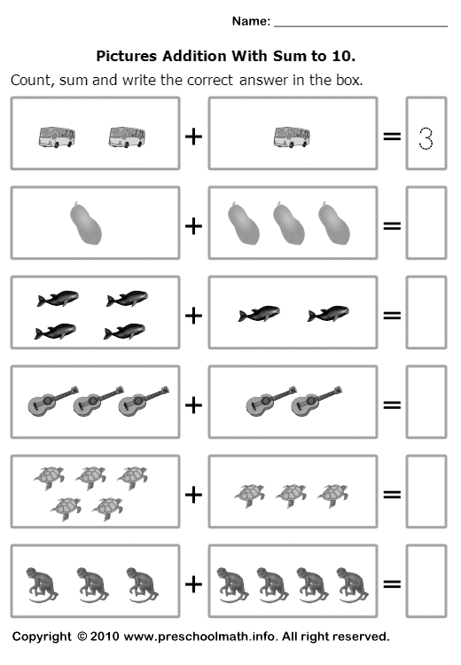 Free Printable Math Worksheets For Preschool And Kindergarten