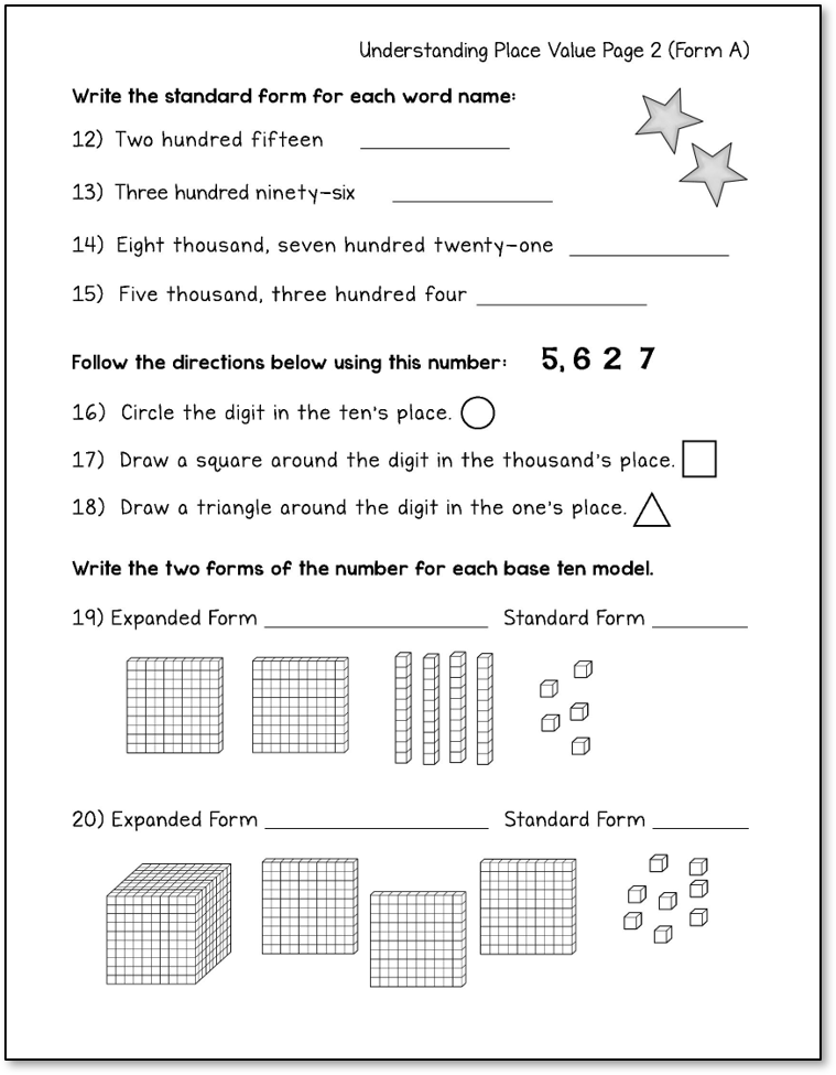 Free Printable Math Worksheets For 3rd Grade Place Value