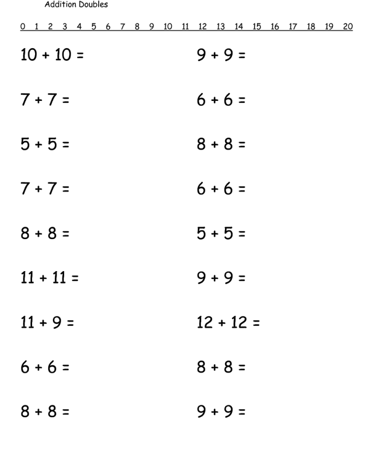 1st Grade Free Printable Math Worksheets Grade 1