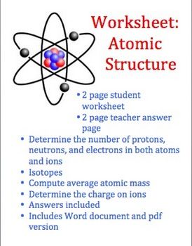 Answer Key Physical Science Basic Atomic Structure Worksheet Answers Pdf