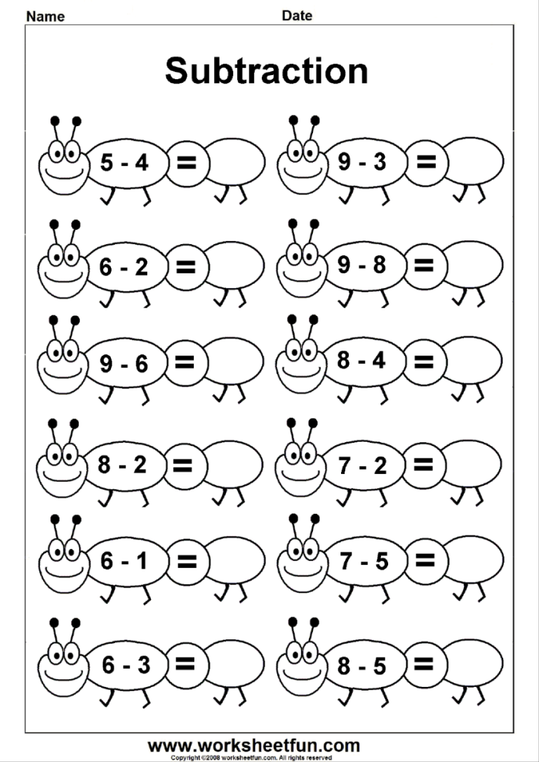 Free Printable Printout Kindergarten Math Worksheets